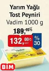 VADİM YARIM YAĞLI TOST PEYNİRİ 1000 G